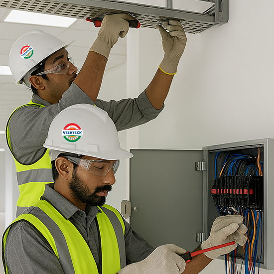 Electrical installation and cable tray works in commercial building