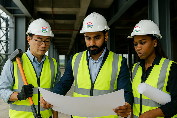 Engineering team providing site supervision and technical coordination